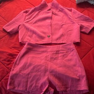 SHEIN Vibrant Pink Two-Piece Set